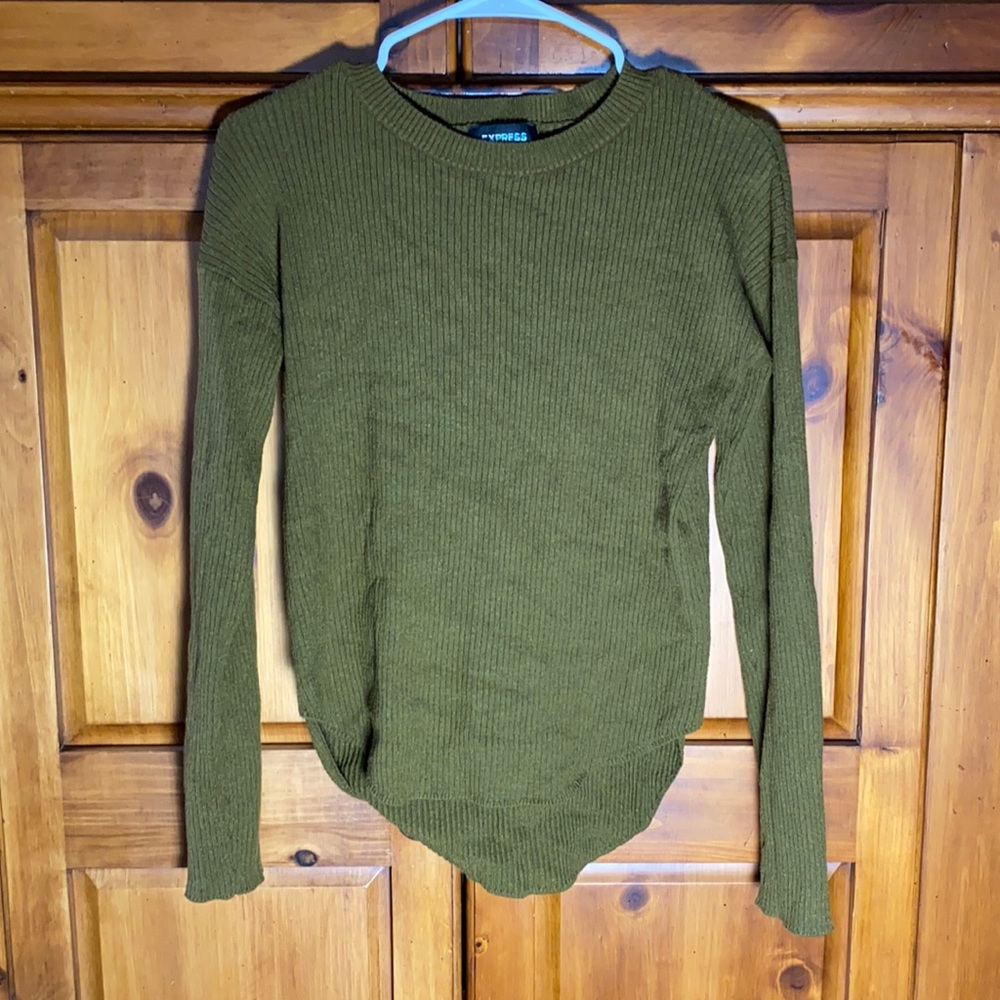 Express Olive Green Warm Fall Sweater